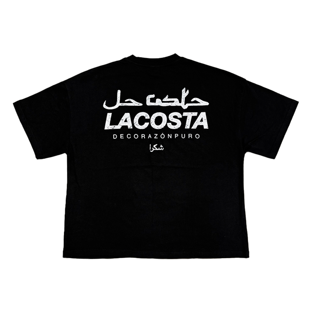 LACOSTA Black Oversized Boxy Tee