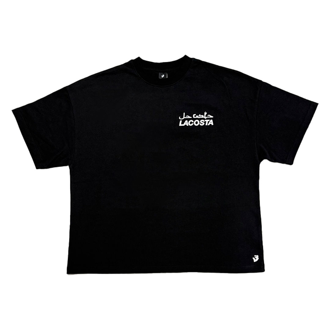 LACOSTA Black Oversized Boxy Tee