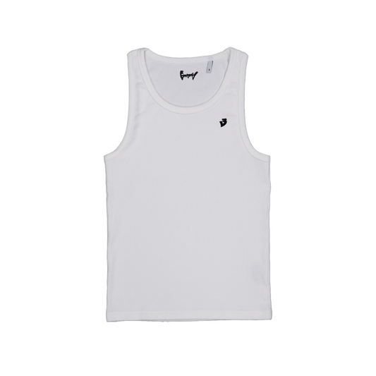 D.C.P. White Slim Ribbed Tank