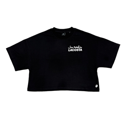 LACOSTA Black Cropped Oversized Tee